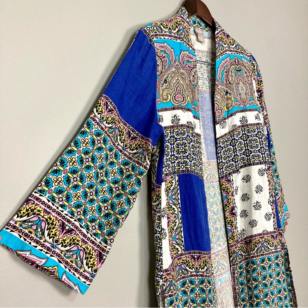 Chico’s Patchwork Linen Duster Cardigan Women’s S… - image 7